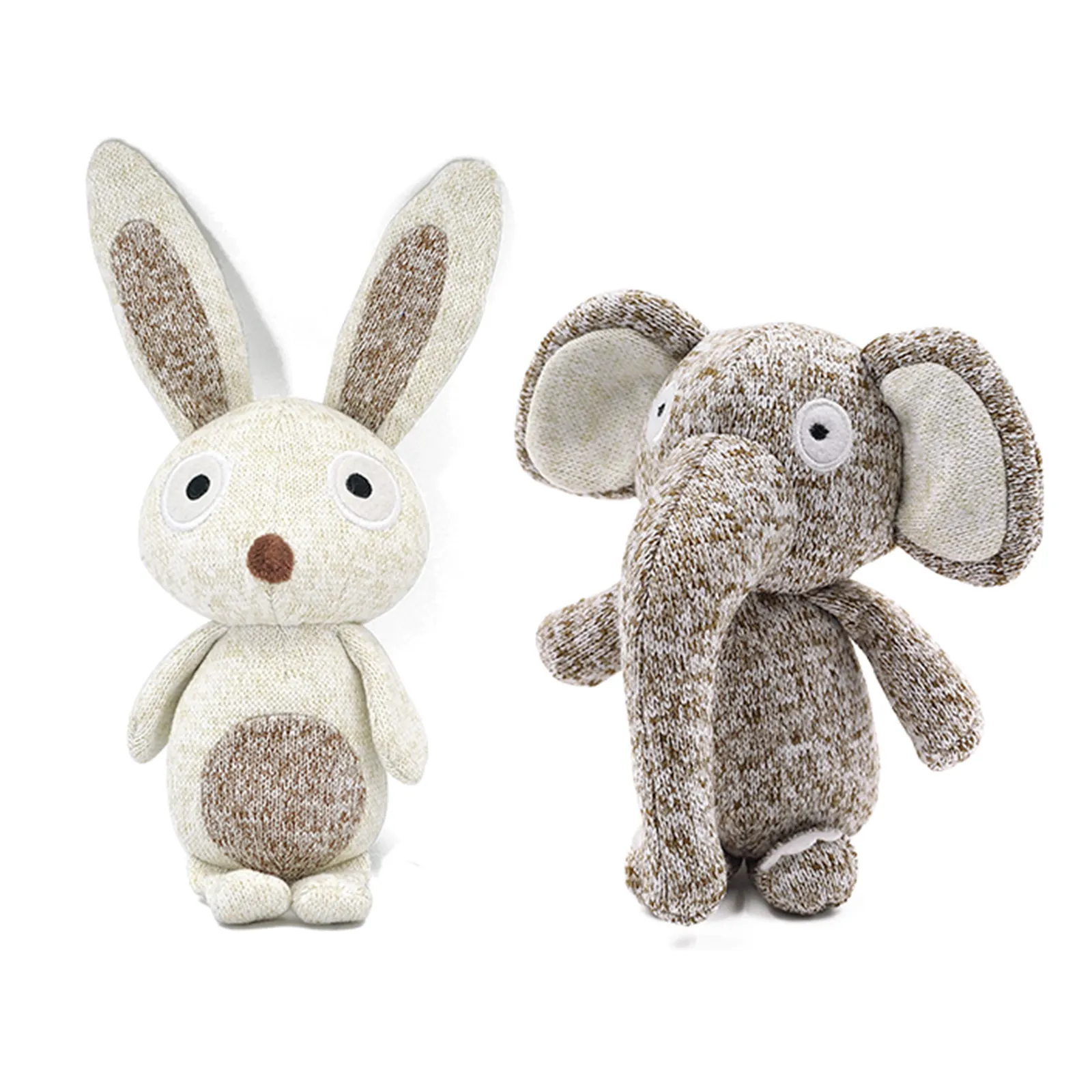 Stock Animal Designer Stuffed Plush Wholesale Dog Toys Knit Cute Elephant Rabbit Chew Pet Squeak Toys