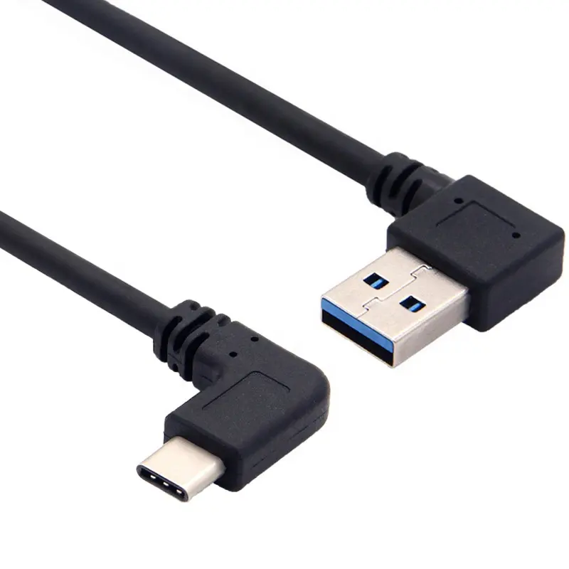 Câble Usb 3.1 à Angle gauche/droit forme L, 90 degrés, 1 pièce, USB 3.0 Type C à Angle droit