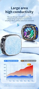 X76 cep telefonu yarı iletken manyetik/arka-klip 2 in 1 soğutma radyatör ile dijital ekran IOS Android için PUBG oyun soğutucu - Product Image 4