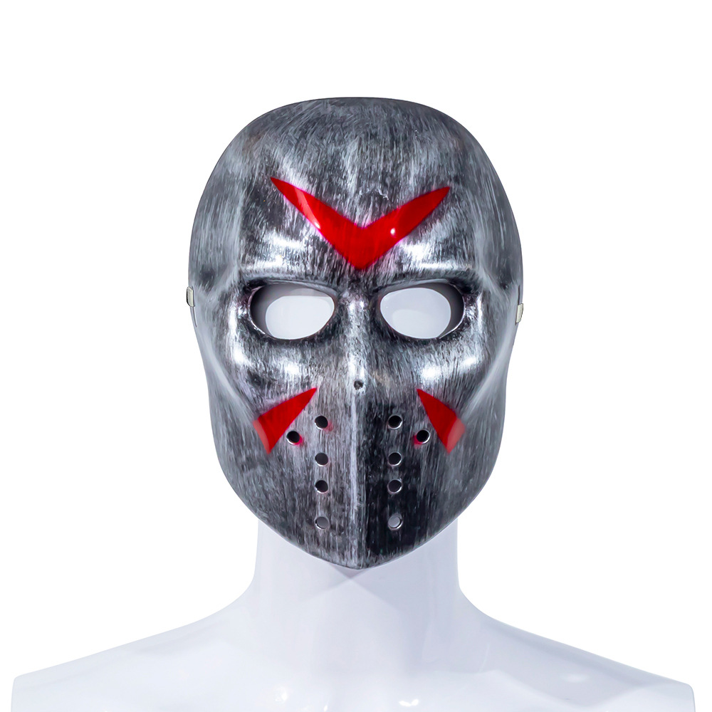 Masque de meurtrier en forme de V argenté