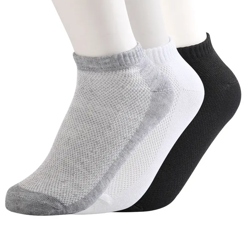 1 chaussettes d'été en maille solide pour hommes, chaussettes invisibles, fines respirantes, de taille bateau, nouveau design