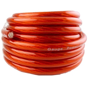 1/0 2 ölçer 4 8 AWG kırmızı güç zemin kablosu oksijensiz bakır OFC CCA araba ses tel için saydam parlak PVC ceket ile - Product Image 4