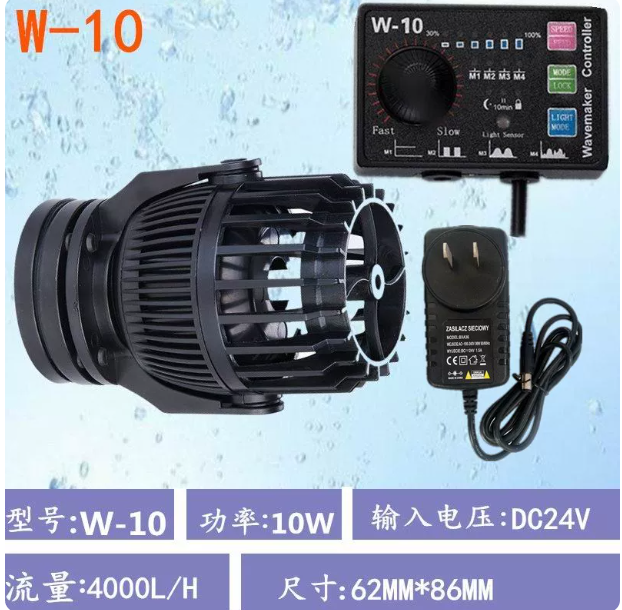 Débit de la pompe à vagues W-10 4000