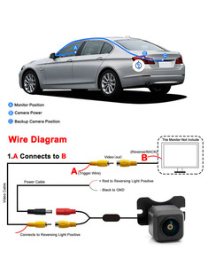 Smartour-Cámara de visión trasera CCD para coche, cámara de marcha atrás HD impermeable con lente ancha dorada para coche, cámara de respaldo universal - Product Image 4