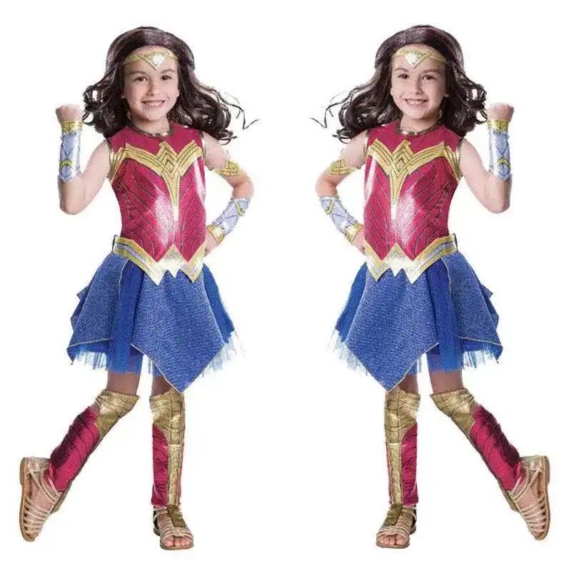 Disfraces de Super wonder Girl para niños, vestido de supermujer, ropa de Super Halloween