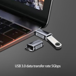 卸売USB3.0 USB-C男性コンバータアダプタ5Gbps無料サンプルOTGコネクタUSB C 3.0亜鉛材料DC出力タイプグレー - Product Image 3