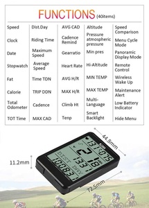 Sunding <strong>Wireless</strong> Bike <strong>Computer</strong> Heart Rate Monitor Bicycle Speedometer <strong>Cycling</strong> Odometer <strong>Wireless</strong> <strong>Cadence</strong> Sensor Outdoor Rainproof - Product Image 2