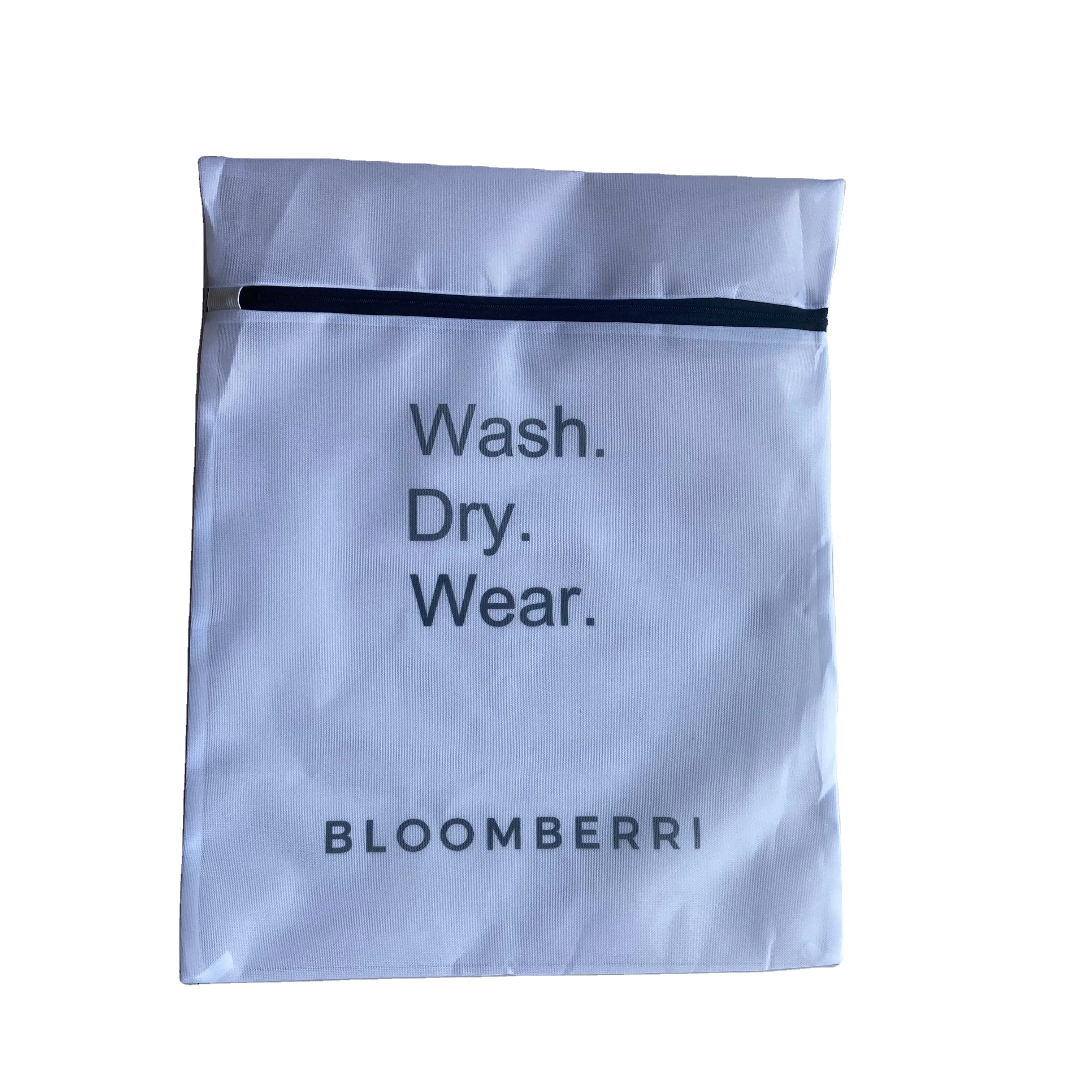 40x50cm beyaz kullanımlık dayanıklı file çamaşır torbası için fermuar kapatma ile sutyen, iç çamaşırı, çorap, 20 ''örgü çamaşır çamaşır torbası