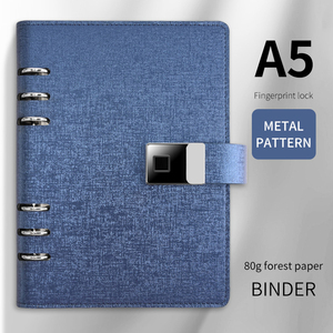 Bolígrafo inteligente Hojas sueltas 6 carpetas de anillas diario cuaderno privacidad huellas dactilares bloqueo Bloc de notas con impresión personalizada páginas en color - Product Image 2