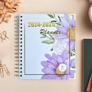Diario académico personalizable A5 A6 B5 cuadrícula punteada 2023 2024 banda elástica agenda de tapa dura planificador diario cuaderno - Product Image 3