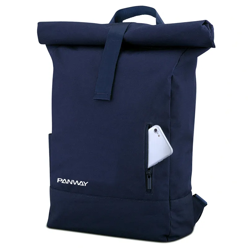 Produttore professionale Logo personalizzato da viaggio impermeabile da viaggio RPET Rolltop antifurto borse zaino per laptop