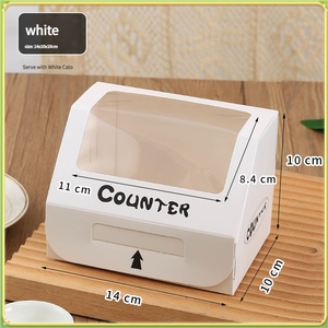 Chất lượng cao tùy chỉnh mở cửa sổ hộp giấy cuộn khăn Puff bánh bao bì hộp cửa hàng món quà tráng miệng bánh mì hộp takeout - Product Image 4