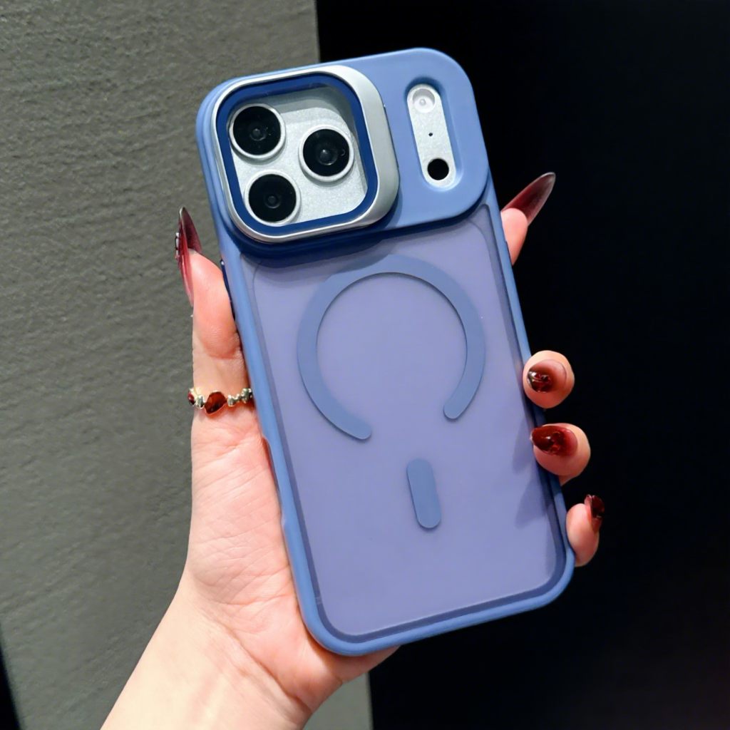 Navy blue-j3 skin-feel lens holder with magnetic attachment