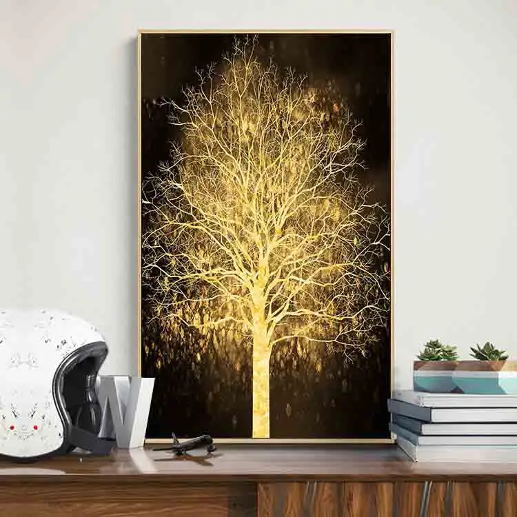 بيع بالجملة لوحة شحن بالإسقاط لوحة قماش شجرة لغرفة المعيشة جدار ديكور منظر طبيعي للمنزل