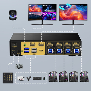 JideTech HDMI多查看器开关4x2 4K @ 30Hz USB 3.0，适用于KVM开关4台计算机2台显示器，支持四路 - Product Image 2