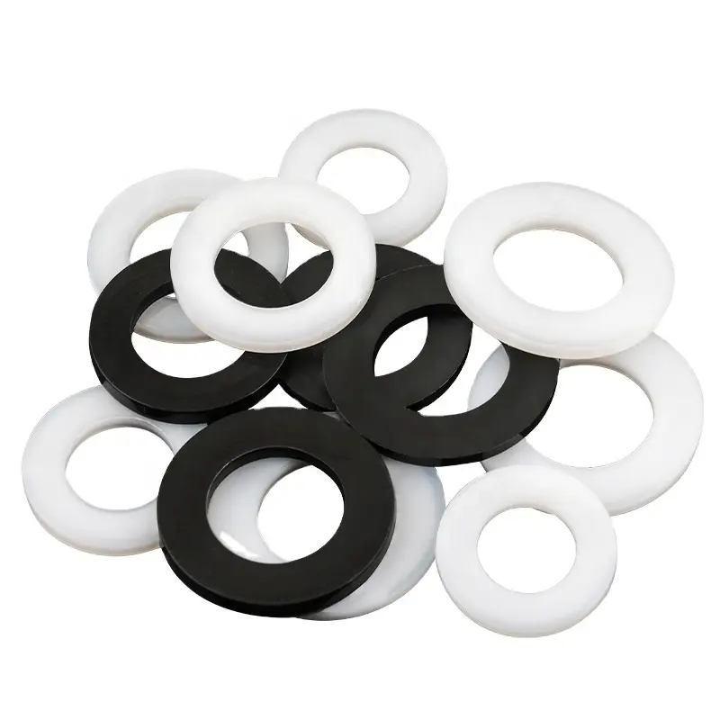 Rondelle en plastique/M3 M4 Nylon Matière Plastique PA66 Blanc Noir Rondelle Plate Partielle rondelle en nylon Joints Métriques