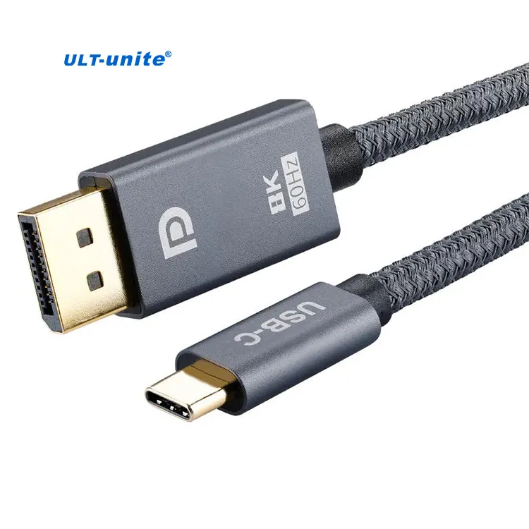 ULT-unite New Arrival USB Type C to DisplayPort Cable 2m 3m 8K 60Hz 4K 144Hz Type C to DP Cable
