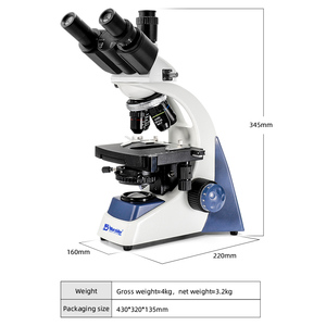 Murzider <span class=keywords><strong>Microscope</strong></span> biologique trioculaire <span class=keywords><strong>Microscope</strong></span> composé Biologie <span class=keywords><strong>Microscope</strong></span> à lumière de base pour étudiants en biologie MSD105-T - Product Image 2