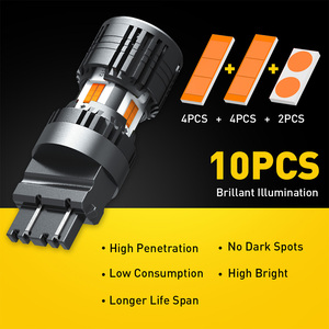 Built to CANBUS 3157 LED ampul Amber sarı dahili direnç ile 3156 Anti hiper flaş hata ücretsiz dönüş sinyal ışığı park 2 adet - Product Image 4