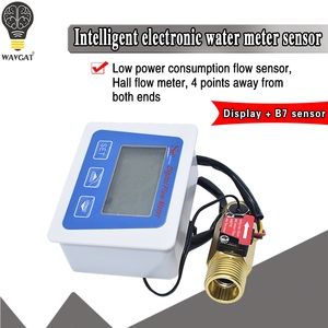 Medidor de flujo de agua digital LCD con pantalla de temperatura Totalizador de sensor de flujo de interfaz G1/2 "con función de grabación de tiempo - Product Image 2