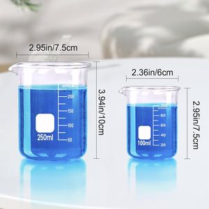 WEIAI yüksek kaliteli beher cam 3.3 borosilikat ısıya dayanıklı beher 25ml 50ml 100ml 250ml 500ml laboratuvar cam beher - Product Image 3