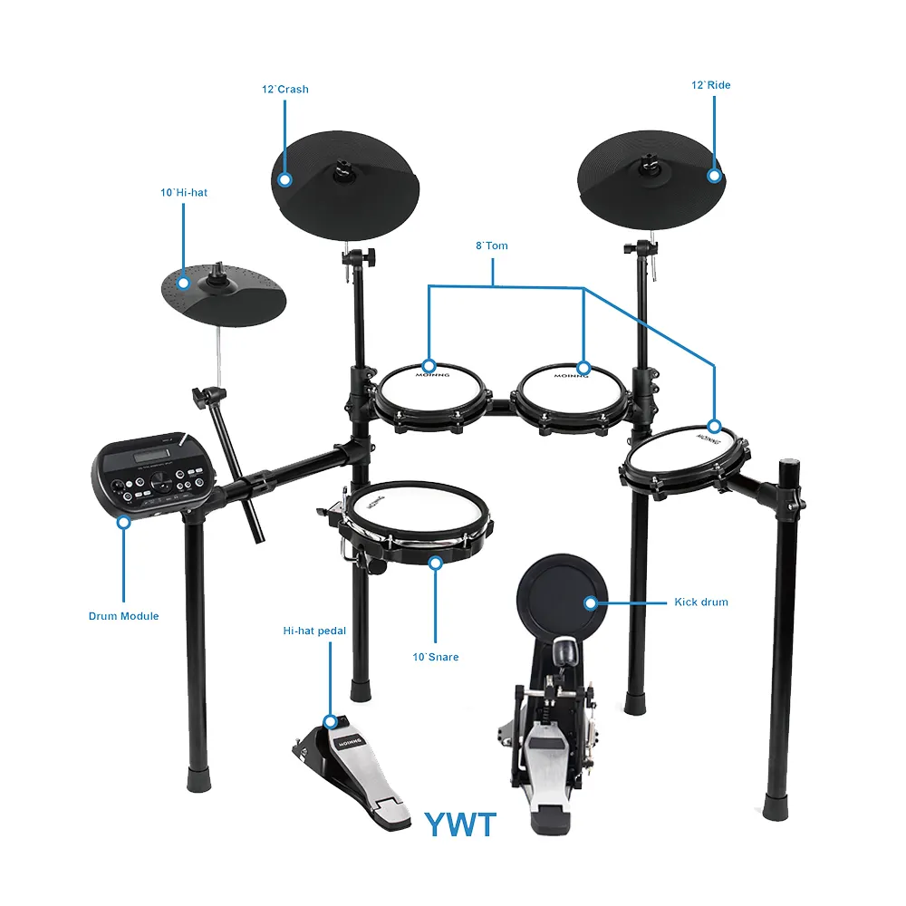 Venta directa de fábrica instrumentos musicales Batería eléctrica Set Kit de batería electrónica