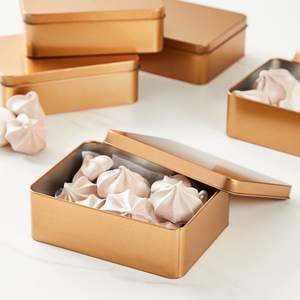 Altın dikdörtgen Metal gıda sınıfı teneke çerezler teneke çay kutusu özel baskı teneke kutu - Product Image 6