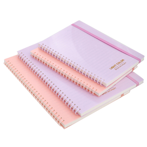 Bloc de notas de bobina Rosa personalizado para oficina y Escuela 2025 con correa elástica, fijaciones de alambre fáciles de rasgar, planificadores y cuadernos de cubierta de PP - Product Image 1