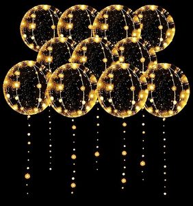 20 inç Led Bobo balonlar işık yanıp sönen Glow temizle şeffaf balon için dize ışıkları ile doğum günü noel çar dekor - Product Image 4