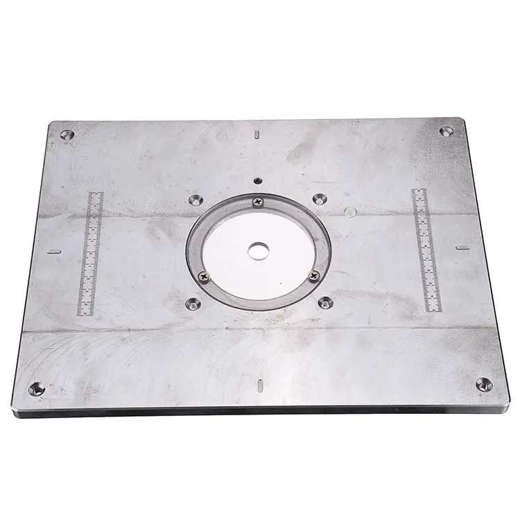 Piezas de mecanizado CNC, enrutador de aluminio personalizado, placa de inserción para máquina de grabado de carpintería
