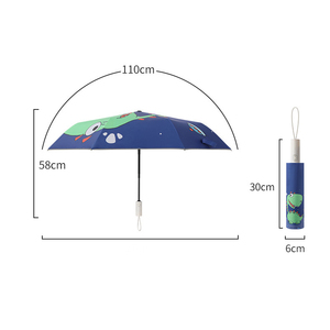 定制数码印刷七彩个性雨伞标志防紫外线遮阳伞便携式3折自动伞 - Product Image 6