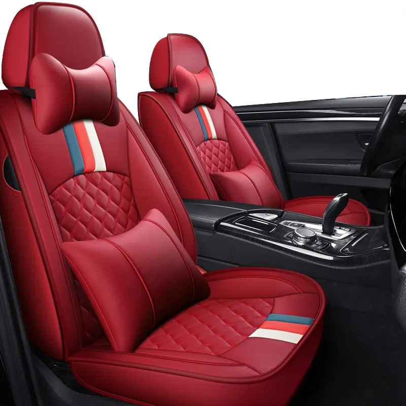 Beste 9pcs wasserdichte Anzug verschleiß feste abriebfeste rote Autos itz bezug komplette Set Luxus für Toyota Nissan