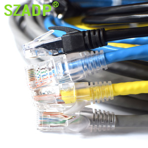 千兆1M 3M 5M <span class=keywords><strong>UTP</strong></span>/FTP圆形/扁平网络跳线裸铜5e类/6类/6a类/7类电缆，带RJ45水晶头连接器