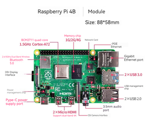 Raspberry Pi 4B Raspberry Pi Entwicklungs platine der 4. Generation Computer AI Programmierung 1G/2G/4G/ 8G Entwicklungs platine - Product Image 5