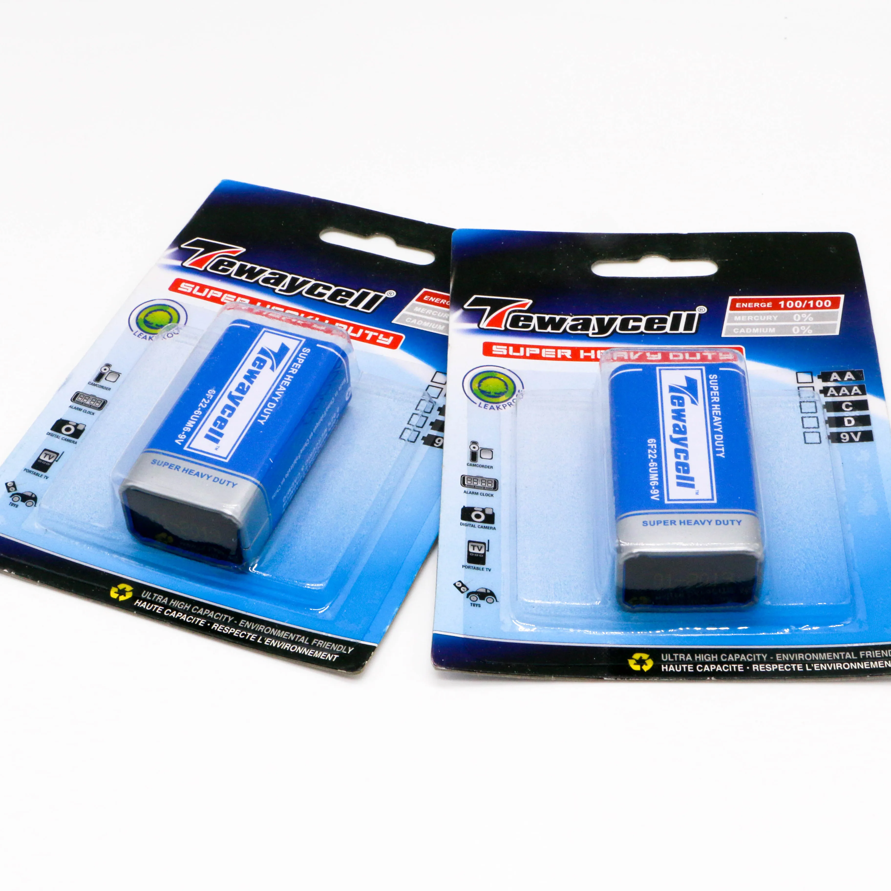 แบตเตอรี่คาร์บอนสังกะสีแห้ง250mAh 6F22 9V UM1กำหนดเองได้