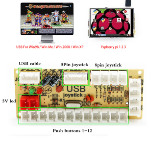 Zero Delay <strong>Arcade</strong> USB Encoder PC to LED Joystick <strong>Arcade</strong> Rocker Circuit Board <strong>Control</strong> Panel for 5pin <strong>Arcade</strong> Push Button DIY - Product Image 2
