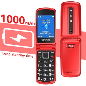 Ushining V1000大按钮大蝙蝠Mtery 4g老年人手机，带SOS摄像头翻转功能英国老年人插头 - Product Image 2