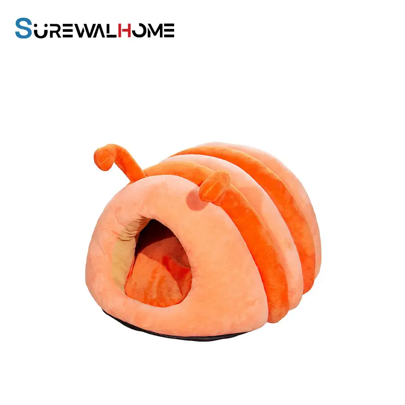 SUREWALHOME Semi Enclosed Pet Bed Removable and Washable Cats Beds Dog Cat Bed Play House With Cushion Calming Dog House