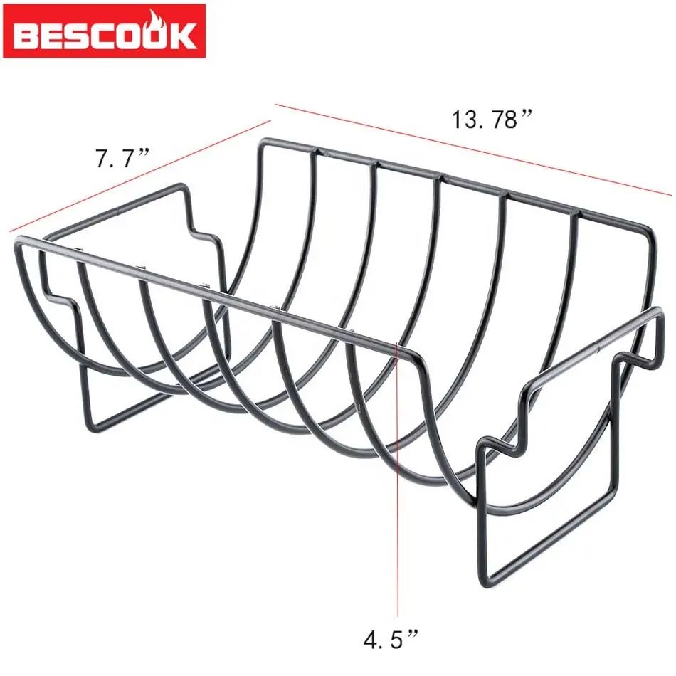 스틱 리브 선반 스탠드 바베큐 리브 로스트 랙 스테인리스 바베큐 치킨 립 랙 바베큐 그릴 랙