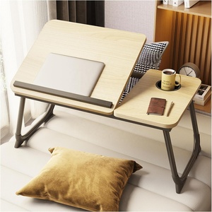 Shaohua-Mesa de cama portátil multifuncional con altura ajustable para ahorro de espacio, con portavasos, escritorio de aprendizaje plegable - Product Image 3
