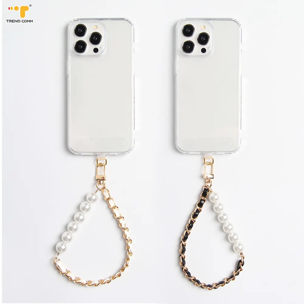 Boucle en métal bracelet en plastique bijoux à bricoler soi-même sangles anti-perte accessoires lanière perles de cristal téléphone collier chaîne