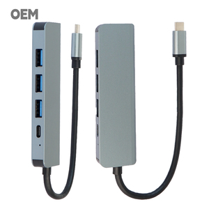 OEM/ODM 5-in-1 USB C Hub 4K <strong>HDMI</strong> <strong>Output</strong> 100W PD <strong>Input</strong> USB 3.0 LAN Port Dual Card Reader - Product Image 4