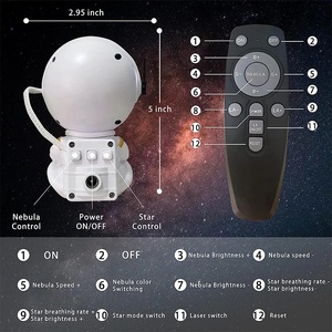 Muti-renk oturan astronot projektör okyanus dalgası yıldız ışığı Ga Laxy projektör bebek Led astronot lamba yıldızlı gece lambası - Product Image 2