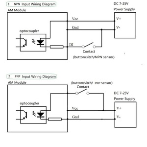 DC 9V 12V 24V 16DI NPN PNP Módulo de entrada digital RS485 3KV Comunicación aislada MODBUS RTU PLC Placa de expansión - Product Image 2