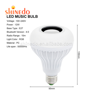 12W RGB ampul LED lamba E27 kablosuz hoparlör akıllı Led ışık uzaktan kumanda ile - Product Image 3