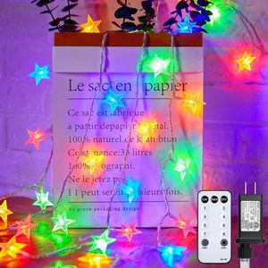 Star String Lights Plug in 33Ft 100 LED 66Ft 200 LED Star Fairy Lights con control remoto y temporizador 8 modos Luces de Navidad impermeables - Product Image 4