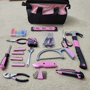 Basics Household Repair Tool Set with Tool Bag 165 Piece Pink Hand Tool <strong>Kit</strong> - Product Image 5