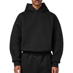 Toptan <span class=keywords><strong>400</strong></span> gsm erkek kazak Hoodies boy ağır katı renk bırakılan omuzlar kapşonlu yaka kış sezon ODM