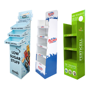 定制独立式POS地板展示架现代零售店纸纸板架货架促销 - Product Image 2