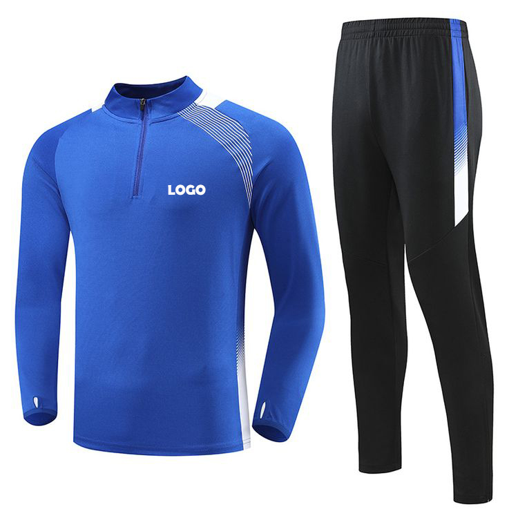 Conjunto de chándal de fútbol azul
